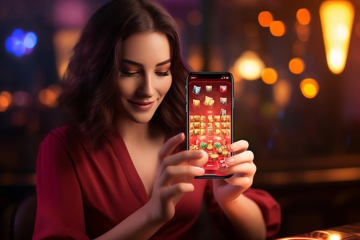 Pengguna megahoki mengakses platform hiburan melalui perangkat mobile yang responsif